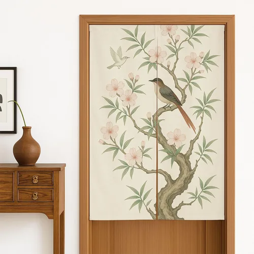 Vista 8 de Cortina japonesa para puerta, cortinas de algodón noren, cortina japonesa, cortina de puerta de lino de algodón, 33.5 x 55 pulgadas, tapiz