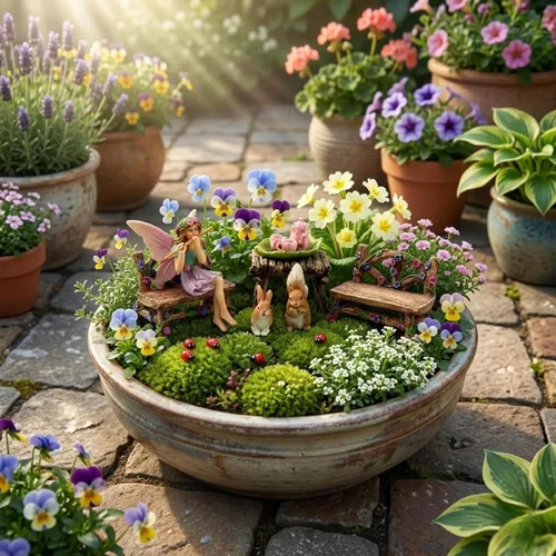 Vista 2 de Jardín de hadas – Accesorios y miniatura con figuras de jardín de hada (14 unidades) – Suministros de Pretmanns
