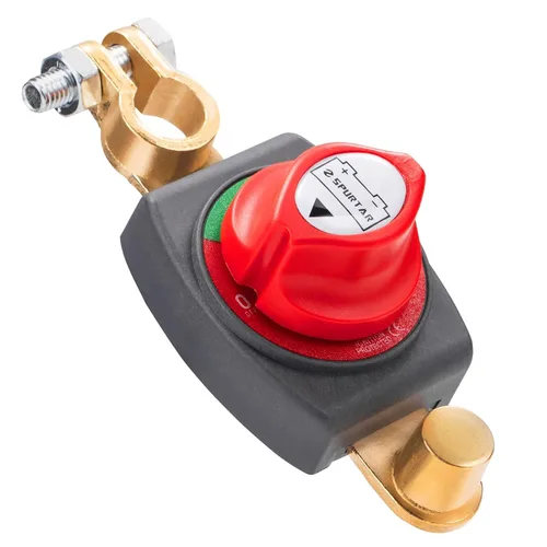 Vista 9 de Spurtar - Interruptor de desconexión de batería de 6 V, 12 V, 24 V, poste superior, perilla verde Quick Disconnect, Battery Cut Off Switch, 125A