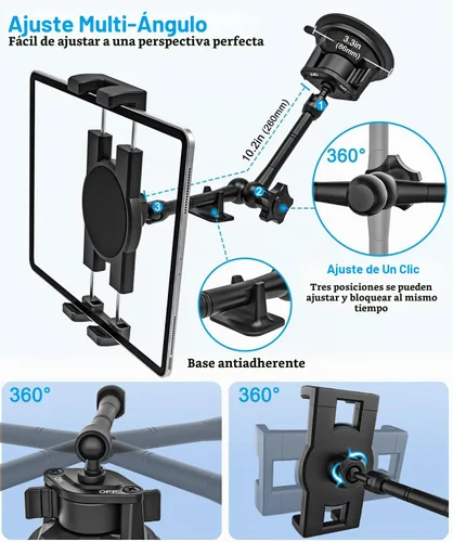 Vista 3 de Soporte de tableta para parabrisas de tablero de instrumentos de automóvil