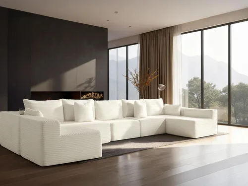 Vista 50 de Sofá modular de gran tamaño de 108 pulgadas, cómodo sofá deshuesado en forma de U para sala de estar, asientos extra profundos, sin montaje, sofá