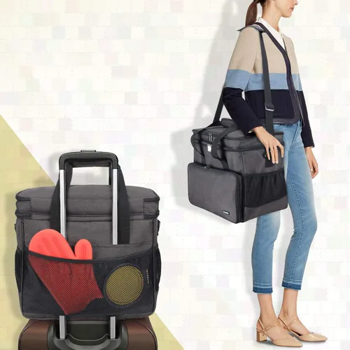 Vista 7 de Teamoy Bolsa de viaje para perros de 2 capas, suministros para mascotas Negro