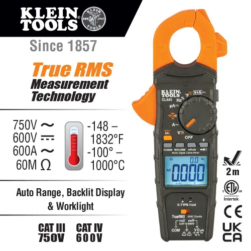 Vista 3 de Klein Tools Pinza métrica HVAC CL445 + divisor de línea Klein Tools 69409