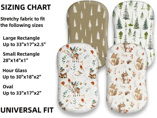Vista 7 de Juego de 4 sábanas para moisés de madera neutra, unisex, para moisés estándar para bebés, niños o niñas