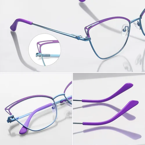 Vista 5 de Gafas de luz azul Cateye - Lentes falsos para mujer, antifatiga ocular, lentes transparentes