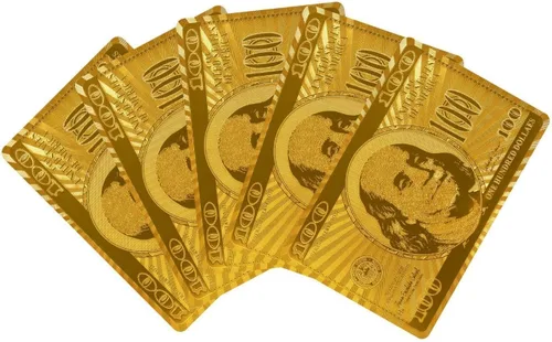 Vista 6 de Trademark cartas de poker color oro 24K
