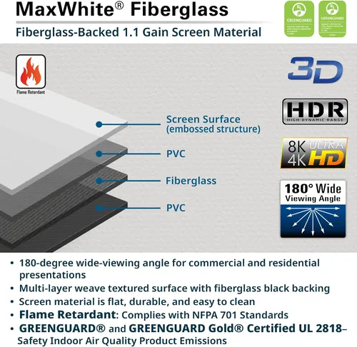 Vista 7 de Elite Screens Pantalla de proyector motorizada vertical ajustable empotrada en el techo, 110 pulgadas con caída adicional de 12 pulgadas, fibra