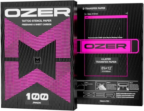 Vista 3 de OZER - Papel de transferencia para tatuajes tamaño A4 x 100 hojas OZER M Papel de Transferencia