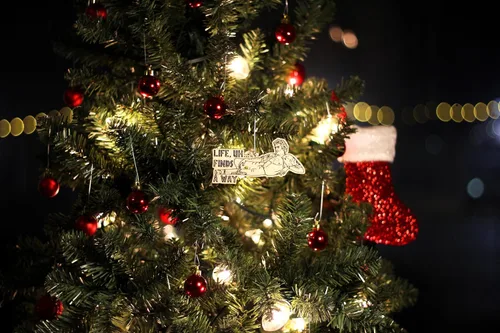 Vista 4 de Adorno navideño de Jeff Goldblum Life, Uh... Finds a Way Decoración navideña de madera cortada con láser