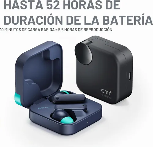 Vista 4 de CMF BY NOTHING Buds Neo, auriculares inalámbricos verdaderos, tiempo de Negro