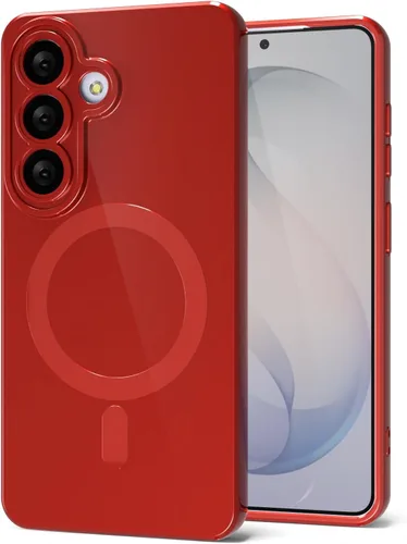 Vista 50 de Svanove Funda magnética de silicona para Samsung Galaxy S22, compatible con Magsafe, bonita funda para mujer, goma de gelatina brillante delgada