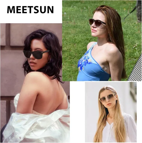 Vista 2 de MEETSUN Lentes de sol polarizados para hombres y mujeres, clásicos, retro, modernos, para conducir, protección UV400 (paquete de 3)