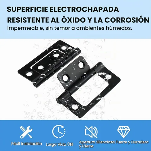 Vista 5 de SDTC Tech Paquete de 4 bisagras de puerta sin embutir con tornillos para muebles, ventanas, armarios, etc. - 2 x 0.9 pulgadas, color negro