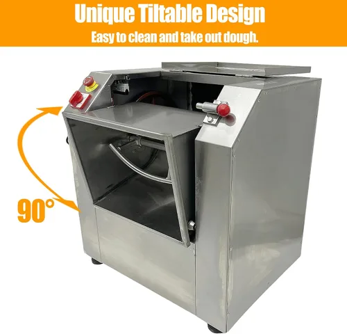Vista 4 de TECHTONGDA Mezclador de masa comercial Mezclador de harina de acero inoxidable Máquina de amasado de masa de 110 V Mezclador de alimentos de alta