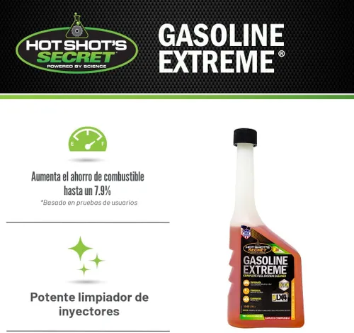 Vista 3 de Hot Shot's Secret Gasoline Extreme - Limpiador de sistema de combustible concentrado de 12 onzas, aditivo de combustible para motores de gasolina