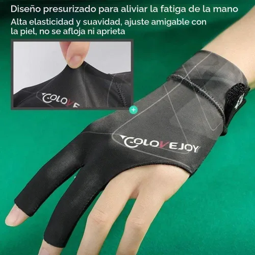 Vista 6 de Gofidin 2 guantes de piscina transpirables, de elastano, para mano izquierda, tres dedos, accesorios de entrenamiento de billar