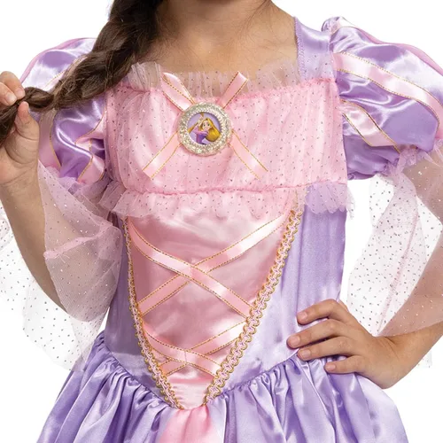 Vista 3 de Disfraz de repunzel de lujo para niña pequeña enredada Como se muestra