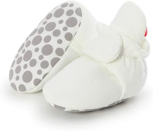 Vista 4 de HsdsBebe Unisex Newborn Baby Cotton Booties Non-Slip Sole for Toddler Boys Girls Infant Winter Warm Fleece Cozy Socks Shoes