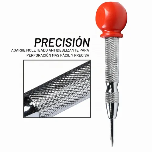 Vista 8 de Rok Hardware 5-1/8 "Herramienta automática de perforación de agujero central de acero con resorte para metal, madera y plástico ROKCPUNCH