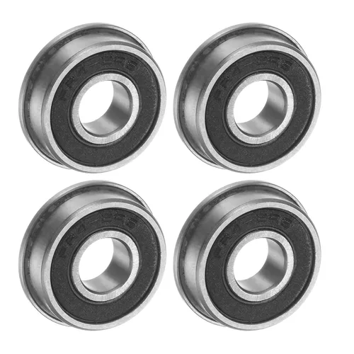 Vista 6 de uxcell FR8-2RS Rodamiento de bolas con brida de 1/2 x 1-1/8 x 5/16 pulgadas de doble sellado de acero cromado, 4pcs