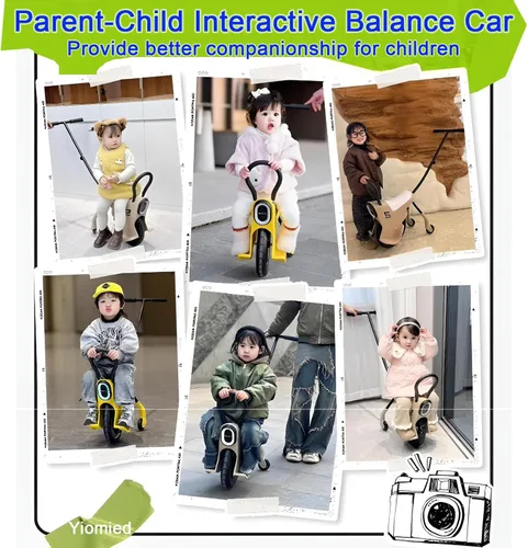 Vista 8 de Monociclo manual de 12 pulgadas para niños, bicicletas monociclo ligero con luz/pasamanos/ruedas auxiliares, bicicleta monociclo para padres e