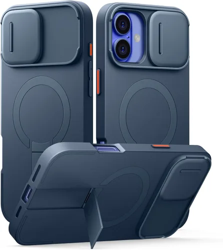 Vista 27 de SURITCH Funda para iPhone Air con cubierta de control de cámara, funda deslizante para cámara y soporte ajustable, compatible con MagSafe, a prueba