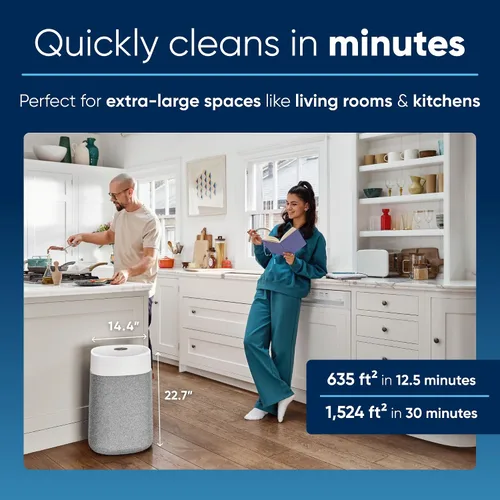 Vista 3 de BLUEAIR Purificador de aire para el hogar grande, dormitorio y habitaciones pequeñas - Limpiador HEPASilent para mascotas, alergias, polvo y virus