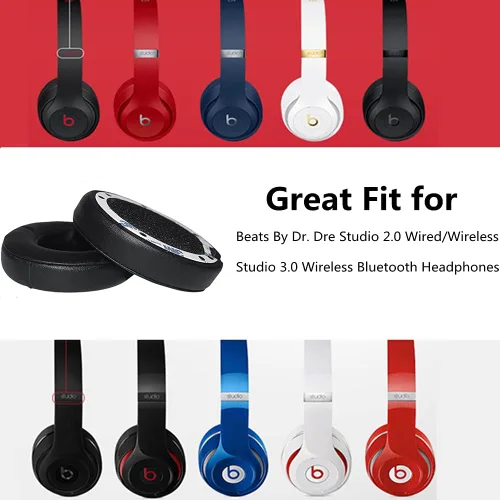 Vista 3 de Studio 3.0 - Almohadillas de repuesto para auriculares Studio 2.0, compatible con Beats by Dr.Dre Studio 2 con cable/inalámbrico y auriculares