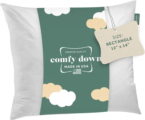 Vista 14 de ComfyDown Cojín de 12 x 12 pulgadas, relleno de plumas y plumas, funda 100% algodón, fabricada en Estados Unidos, funda de almohada decorativa suave