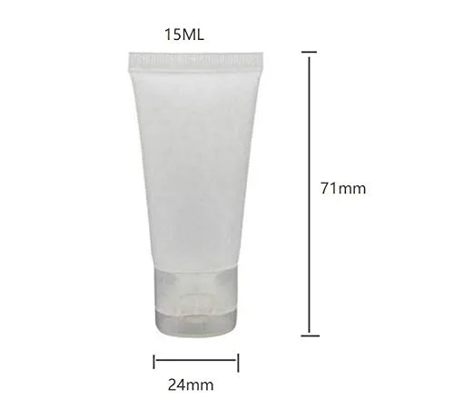 Vista 2 de 10 piezas de plástico transparente vacío recargable de plástico suave para apretar, tapa abatible, botella cosmética para loción corporal