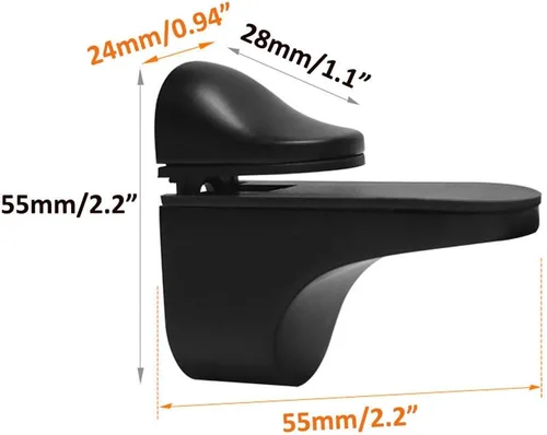 Vista 2 de Soporte de pared ajustable para estante de madera/vidrio, negro, paquete de 2