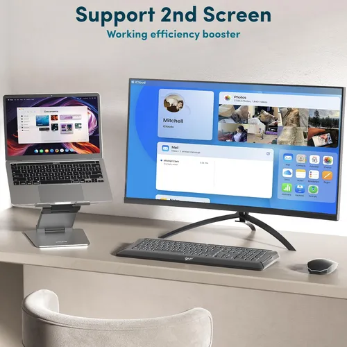 Vista 7 de Lifelong Soporte ergonómico ajustable para laptop para escritorio, altura de hasta 20 pulgadas, soporte elevador portátil para computadora portátil