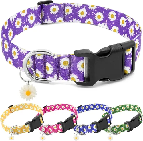 Vista 11 de Collares florales para perros grandes, collares suaves y lindos para perros y niñas, collar de flores bonitas con dijes de margaritas, regalo