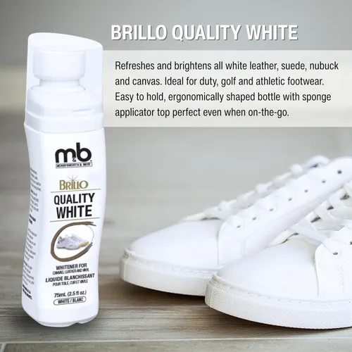 Vista 2 de Moneysworth and Best Brillo Quality White™ 2.5 fl oz/2.5oz Refresca e ilumina todo el cuero blanco, gamuza, nobuck y lona