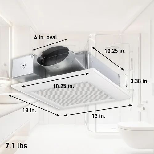 Vista 2 de Panasonic WhisperValue Ventilador de techo/pared de baño, 50-80-100 CFM, FV-0510VS1