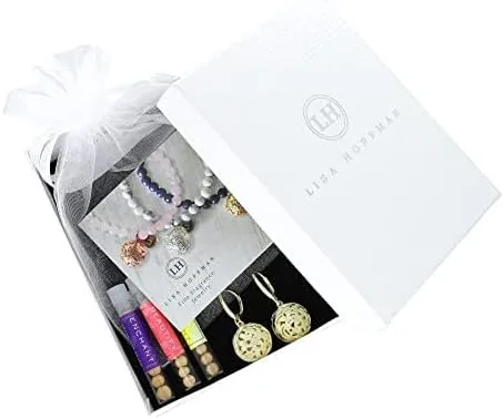Vista 5 de Lisa Hoffman Fragrance Earrings for Women 06 Sunray Charm with Fragrance Beads Classic Elegant Earrings with Leverback Closure Fragrance Jewelry for