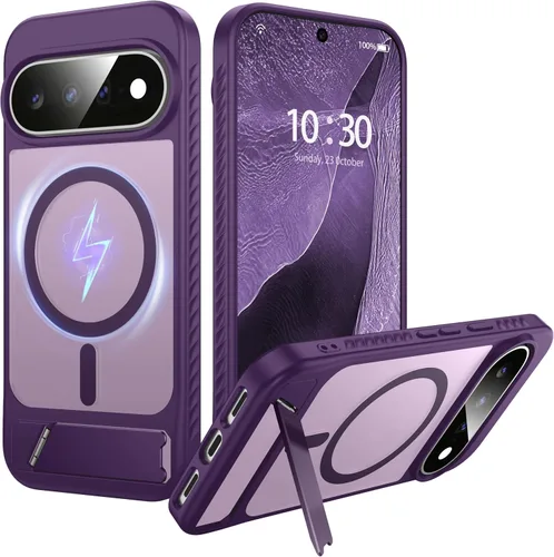 Vista 11 de Funda Magnética NO.1 para Google Pixel 7a Case [Compatible con MagSafe][Anti-Huellas][Ajuste Delgado][Resistente a Golpes Militar] Cubierta de Negro