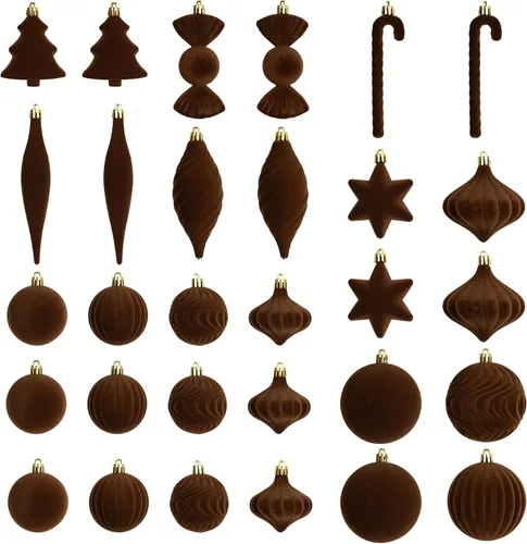 Vista 8 de 30 adornos de terciopelo para árbol de Navidad, juego de adornos de Navidad Azul polvo