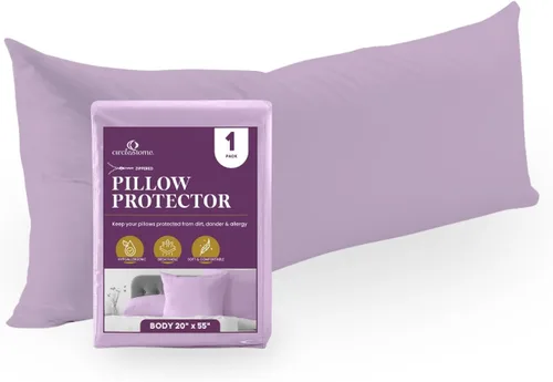Vista 13 de CirclesHome Juego de 4 protectores de almohada estándar con cremallera, fundas de almohada transpirables 100% algodón, protegen las almohadas