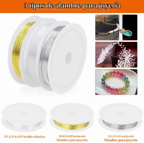 Vista 6 de Audab Kit de fabricación de joyas con herramientas, alambres, dijes y accesorios para la fabricación y reparación de joyas
