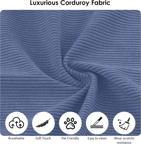Vista 3 de Sofá cama convertible de 80 pulgadas, sofá cama plegable de pana 3 en 1 con almohadas, sofá moderno sin hueso, sofá de compresión en caja, sofá