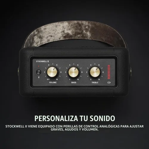 Vista 4 de Marshall Stockwell II - Altavoz Bluetooth portátil, negro y latón
