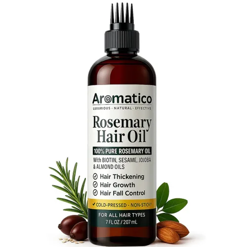 Vista 14 de Aromatico 100% Pure Argan Oil 7 fl oz – Lightweight, Non-Greasy Hair & Skin Oil for Smooth, Shiny Hair & Deep Moisture – Cold Pressed Multipurpose