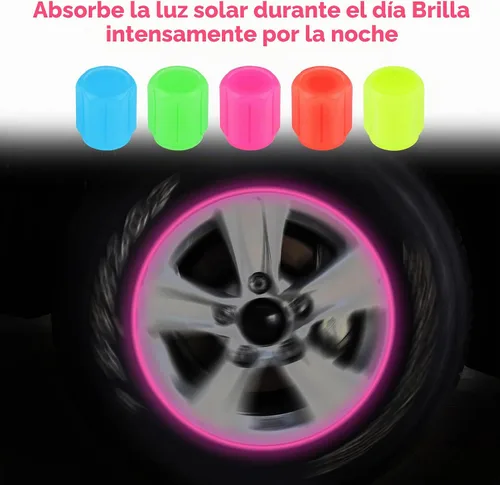 Vista 3 de 20 tapones fluorescentes para válvulas de neumáticos, tapones luminosos para válvula de aire de rueda de automóvil, accesorios de decoración 20