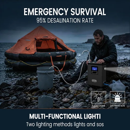 Vista 7 de Purewell® K8680 RO Sistema purificador de agua, 10 etapas RV portátil de filtración de agua de supervivencia con UV, tasa de desalinización alcanza