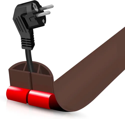 Vista 23 de Cubierta autoadhesiva para cables de suelo, gestión de cables de 3.3 pies, protector de tira de extensión para cables, evita tropiezos de cables