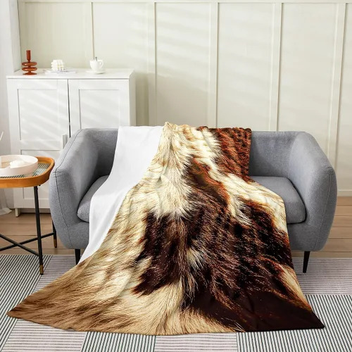 Vista 19 de Erosebridal Highland - Manta de vaca de 40 x 50 pulgadas, diseño de rosas para niños, niñas, niños, adolescentes, adultos, animales salvajes