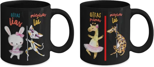 Vista 2 de Regalo para tias Taza de cafe para primas Perfecto regalo para navidad, graduados, profesionales y estudiantes Vaso con afirmaciones Negro