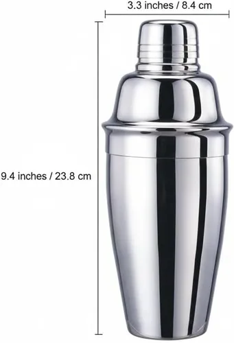 Vista 10 de Cuisinox Coctelera de acero inoxidable de 24 onzas, coctelera con acabado espejo, colador y tapa integrados, coctelera de barra resistente 18/10