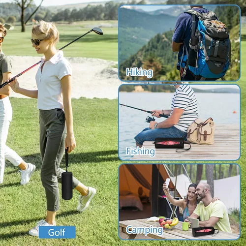 Vista 7 de KENOBE Paquete de 2 bolsas de golf aisladas con correas para el hombro, estuche portátil para campamento, impermeable, suave, compacta, para cerveza